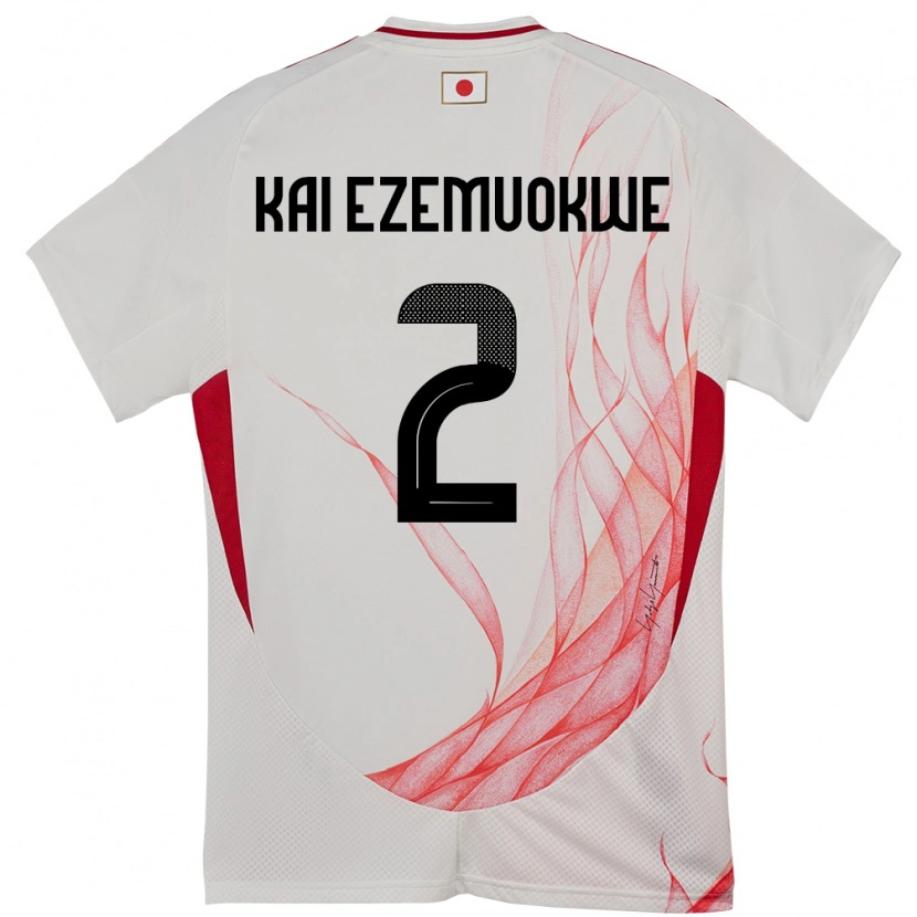 Danxen Hombre Camiseta Japón Chimezie Kai Ezemuokwe #2 Blanco 2ª Equipación 24-26 La Camisa México