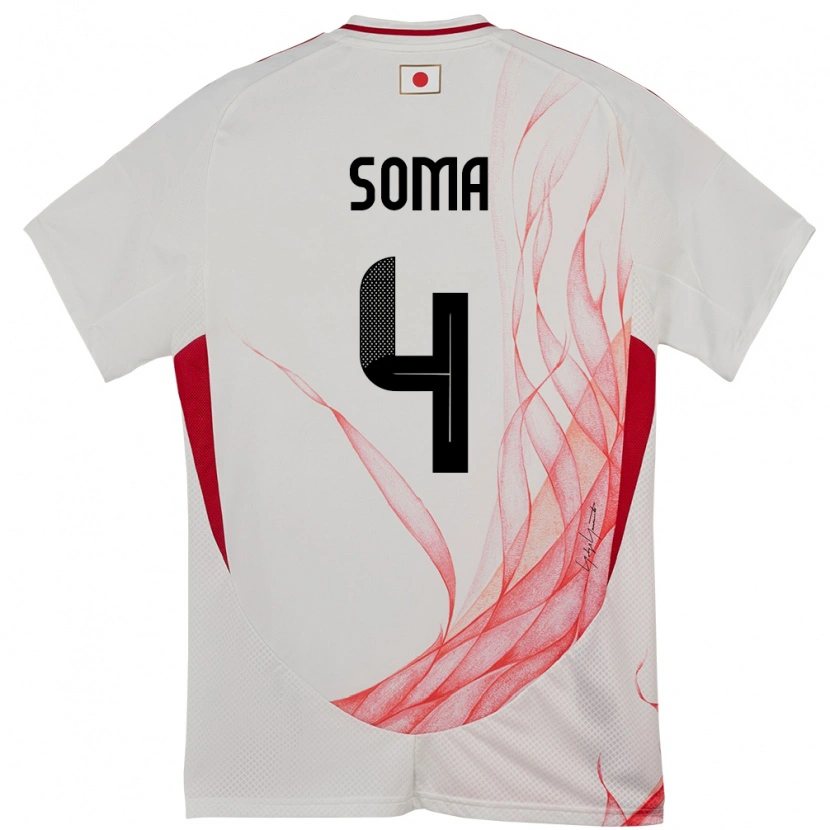 Danxen Hombre Camiseta Japón Rikuto Soma #4 Blanco 2ª Equipación 24-26 La Camisa México
