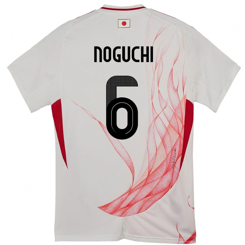 Danxen Hombre Camiseta Japón Rento Noguchi #6 Blanco 2ª Equipación 24-26 La Camisa México