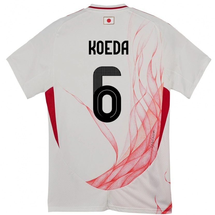 Danxen Hombre Camiseta Japón Sakutaro Koeda #6 Blanco 2ª Equipación 24-26 La Camisa México
