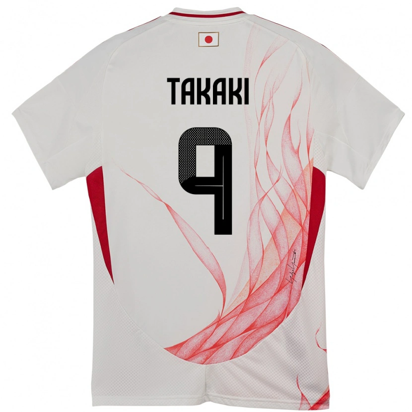 Danxen Hombre Camiseta Japón Eito Takaki #9 Blanco 2ª Equipación 24-26 La Camisa México