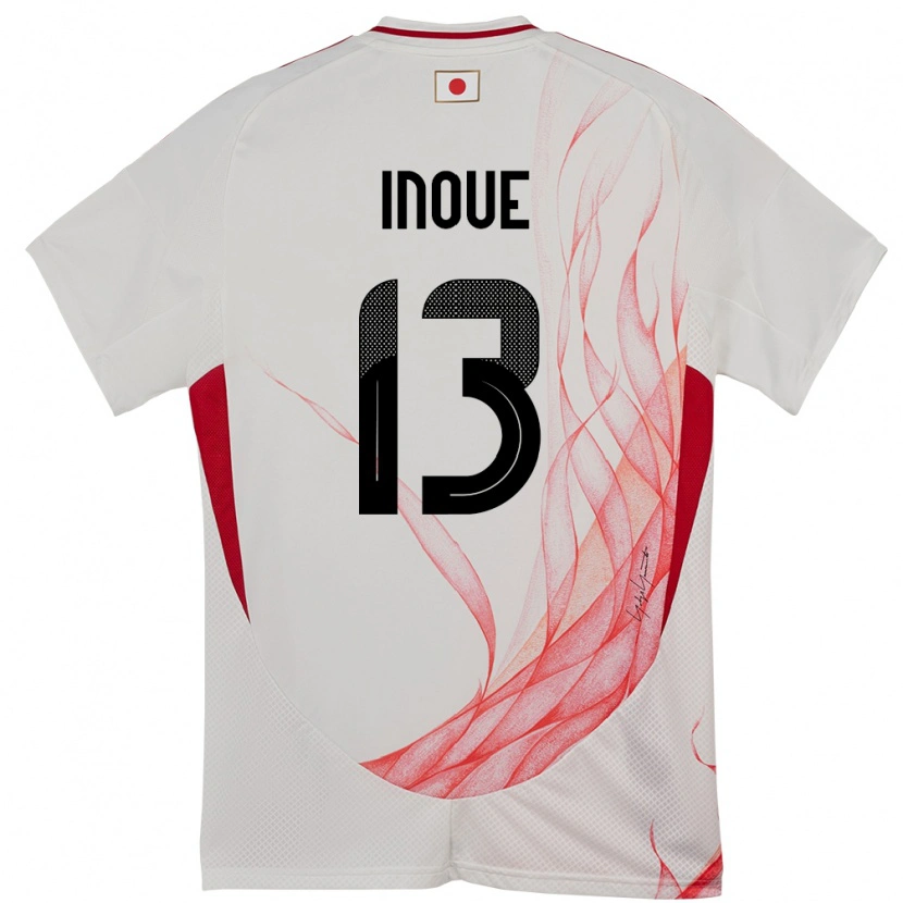 Danxen Hombre Camiseta Japón Aren Inoue #13 Blanco 2ª Equipación 24-26 La Camisa México