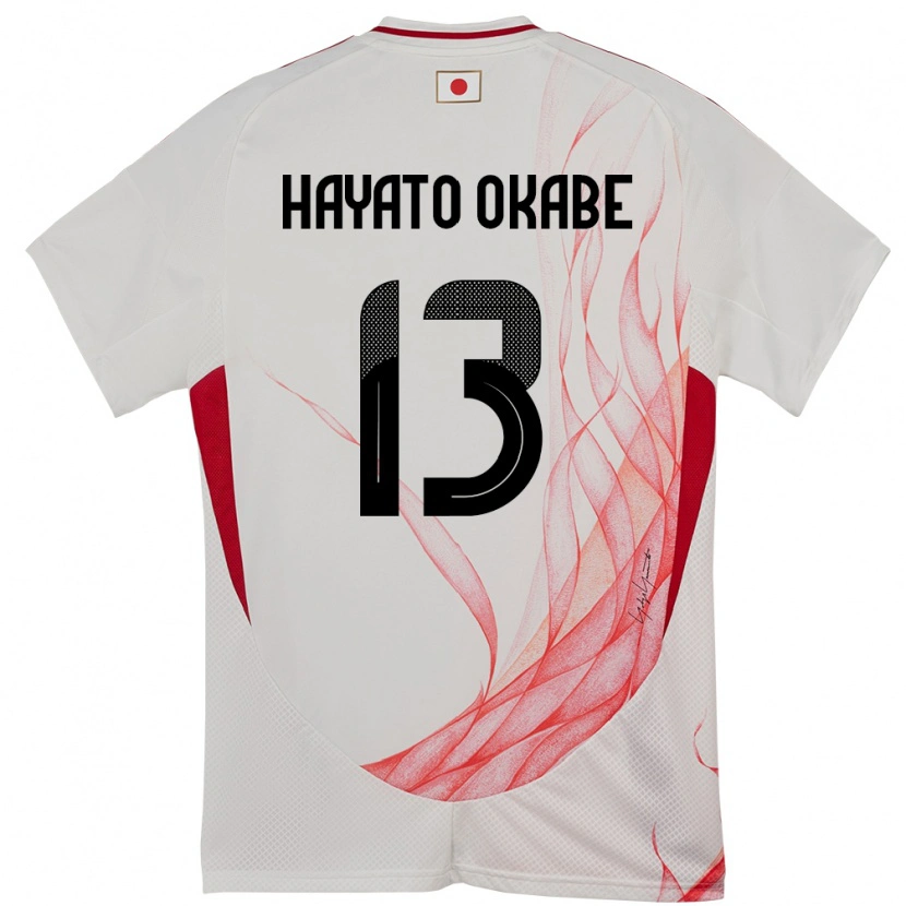 Danxen Hombre Camiseta Japón Tariqkani Hayato Okabe #13 Blanco 2ª Equipación 24-26 La Camisa México