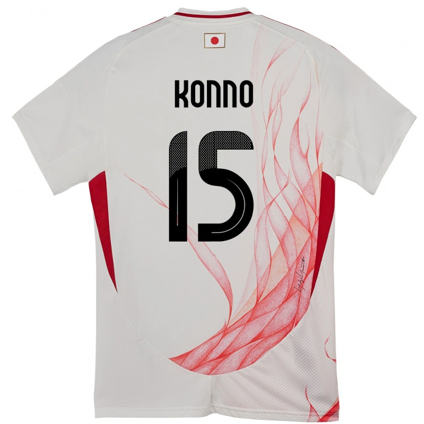 Danxen Hombre Camiseta Japón Ibuki Konno #15 Blanco 2ª Equipación 24-26 La Camisa México