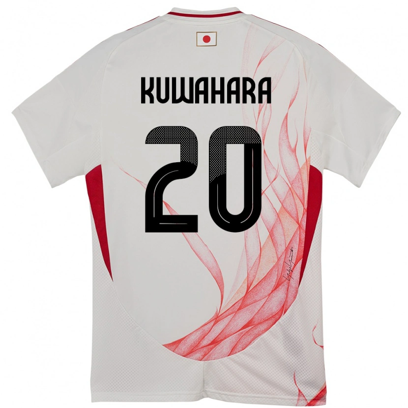 Danxen Hombre Camiseta Japón Rikuto Kuwahara #20 Blanco 2ª Equipación 24-26 La Camisa México