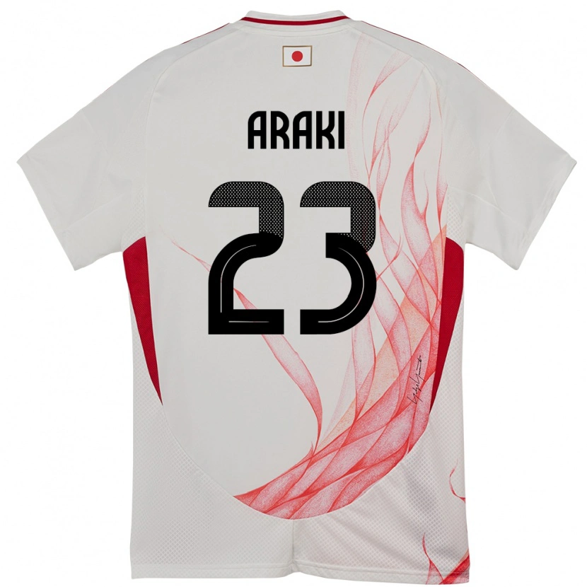 Danxen Hombre Camiseta Japón Rui Araki #23 Blanco 2ª Equipación 24-26 La Camisa México