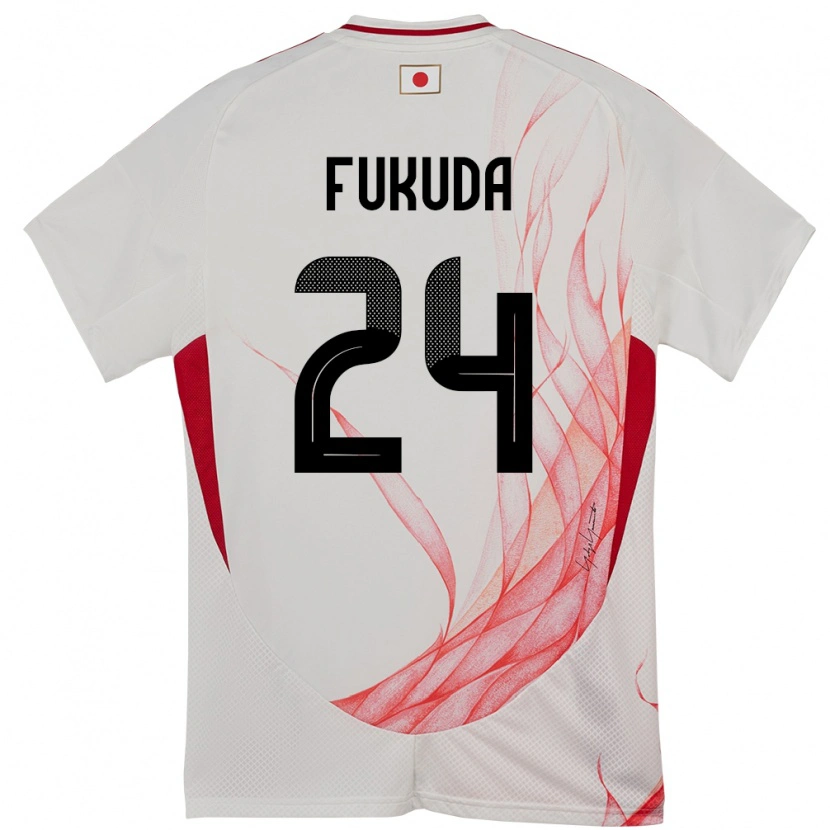Danxen Hombre Camiseta Japón Shio Fukuda #24 Blanco 2ª Equipación 24-26 La Camisa México
