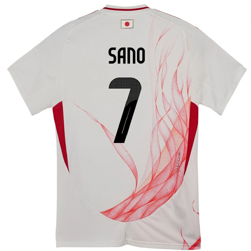 Danxen Hombre Camiseta Japón Kodai Sano #7 Blanco 2ª Equipación 24-26 La Camisa México