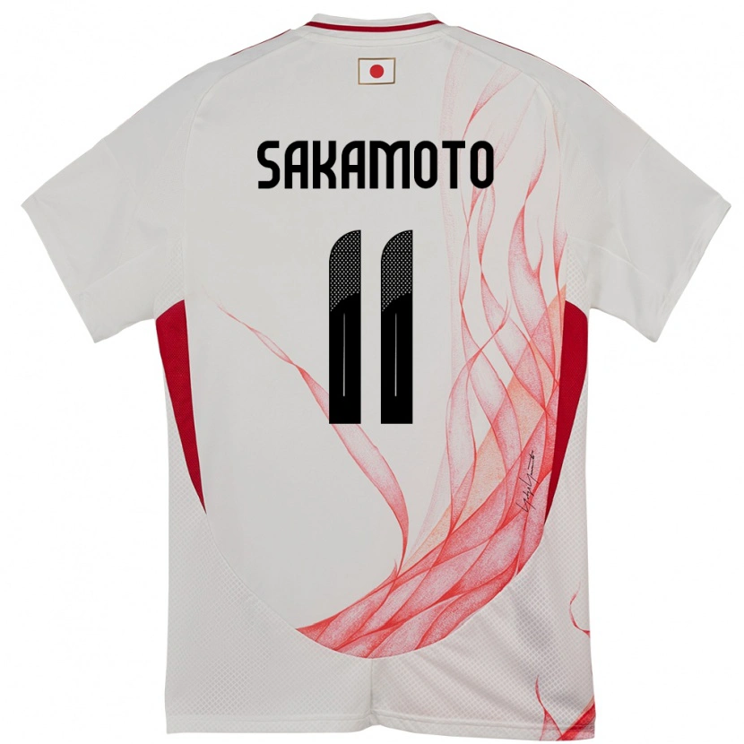 Danxen Hombre Camiseta Japón Isa Sakamoto #11 Blanco 2ª Equipación 24-26 La Camisa México