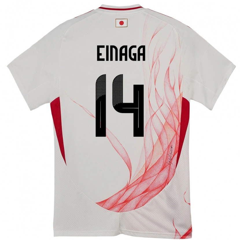 Danxen Hombre Camiseta Japón Takatora Einaga #14 Blanco 2ª Equipación 24-26 La Camisa México
