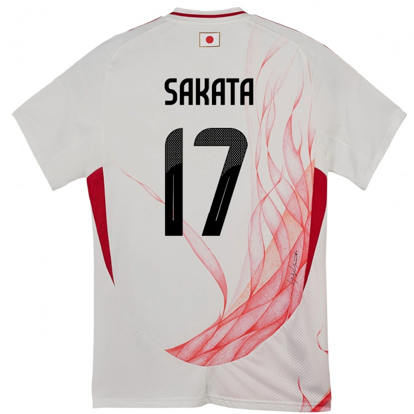 Danxen Hombre Camiseta Japón Reiya Sakata #17 Blanco 2ª Equipación 24-26 La Camisa México