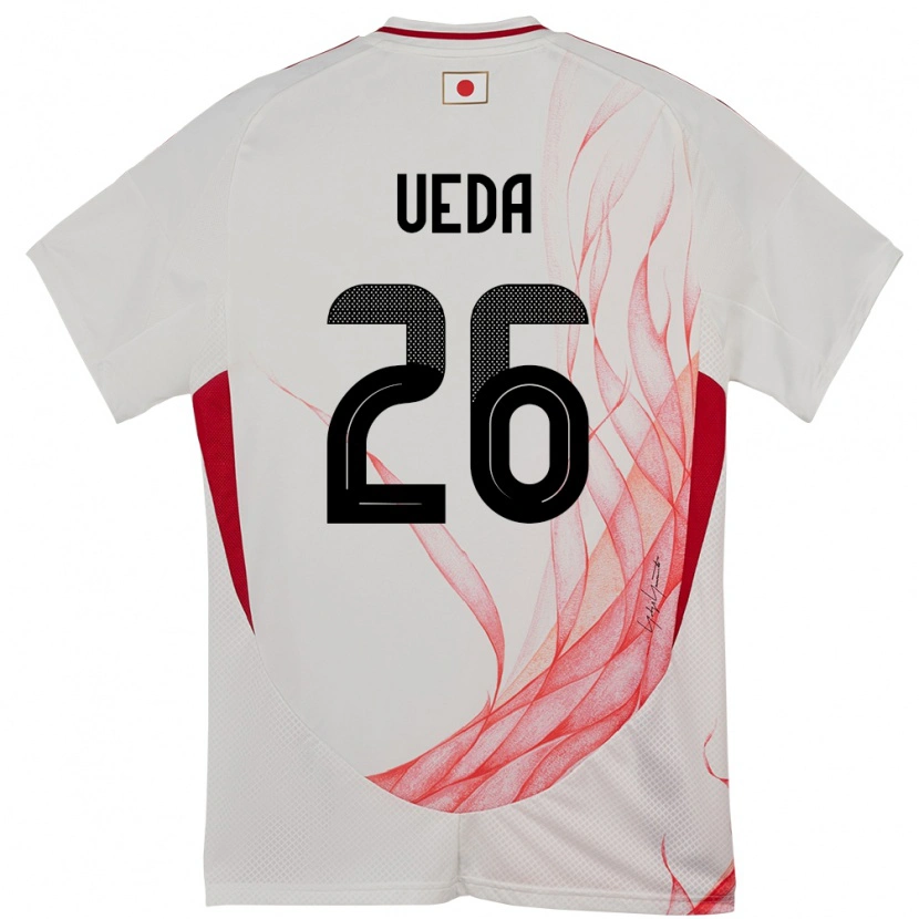 Danxen Hombre Camiseta Japón Ayase Ueda #26 Blanco 2ª Equipación 24-26 La Camisa México