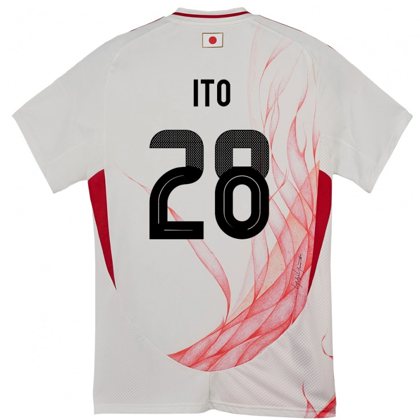 Danxen Hombre Camiseta Japón Hiroki Ito #28 Blanco 2ª Equipación 24-26 La Camisa México