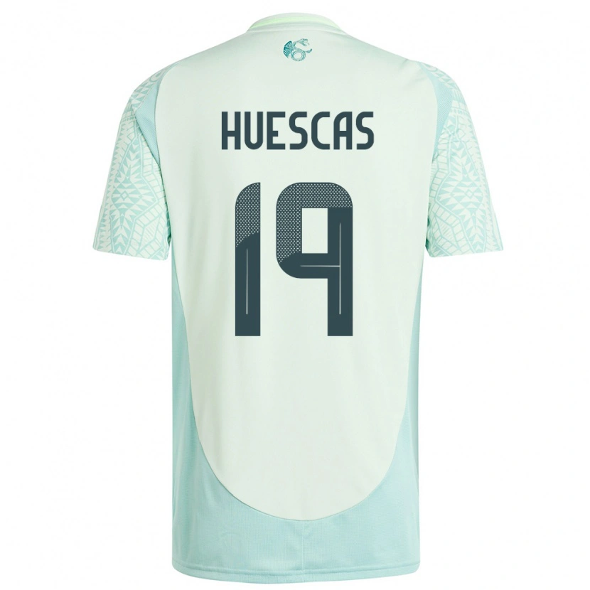 Danxen Hombre Camiseta México Rodrigo Huescas #19 Lino Verde 2ª Equipación 24-26 La Camisa México