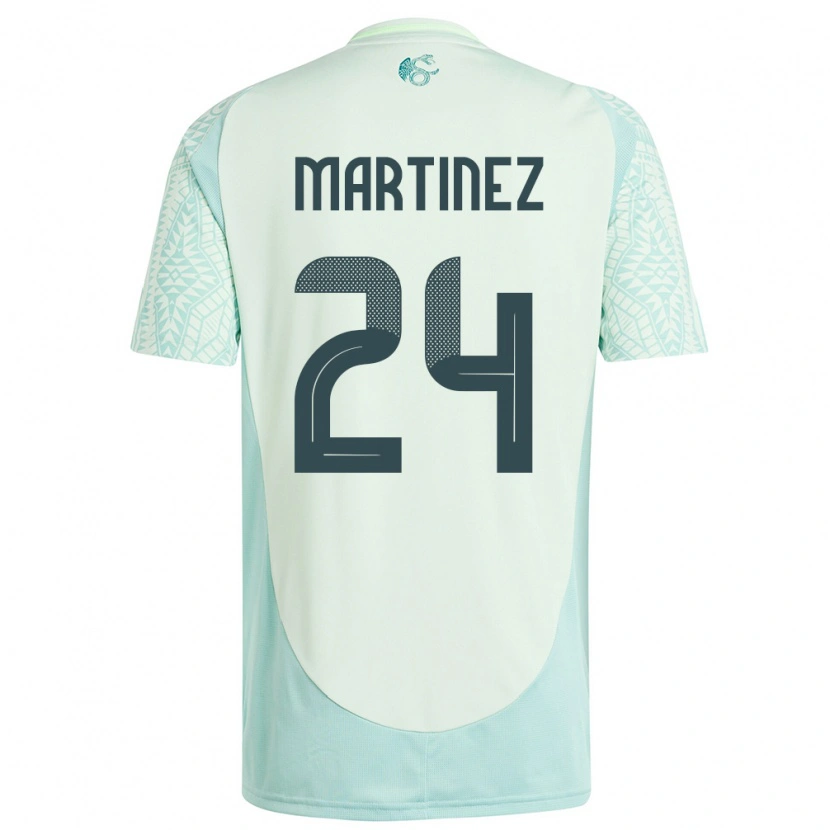 Danxen Hombre Camiseta México Guillermo Martínez #24 Lino Verde 2ª Equipación 24-26 La Camisa México