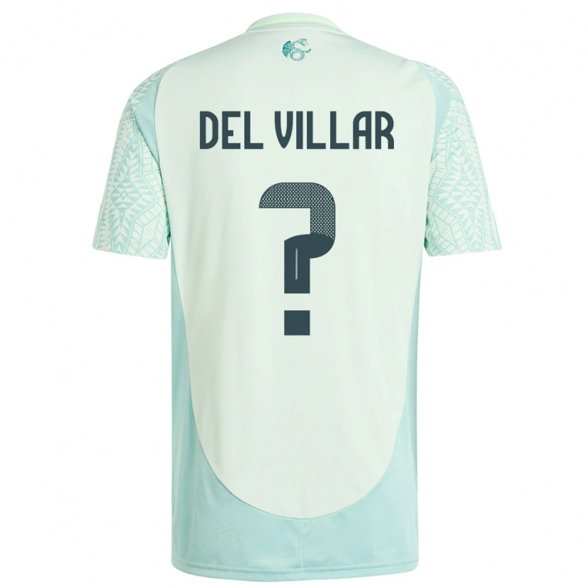 Danxen Hombre Camiseta México Everardo Del Villar #0 Lino Verde 2ª Equipación 24-26 La Camisa México