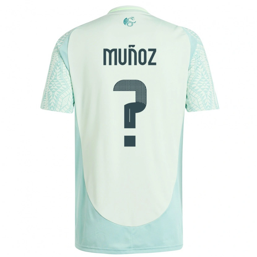 Danxen Hombre Camiseta México Emiliano Muñoz #0 Lino Verde 2ª Equipación 24-26 La Camisa México