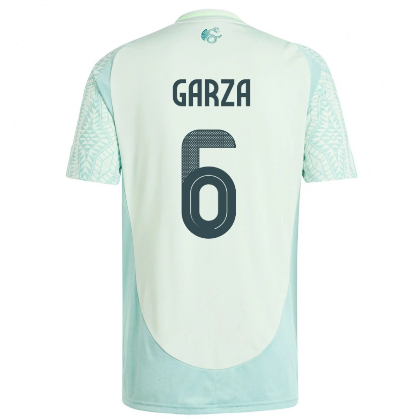 Danxen Hombre Camiseta México César Garza #6 Lino Verde 2ª Equipación 24-26 La Camisa México