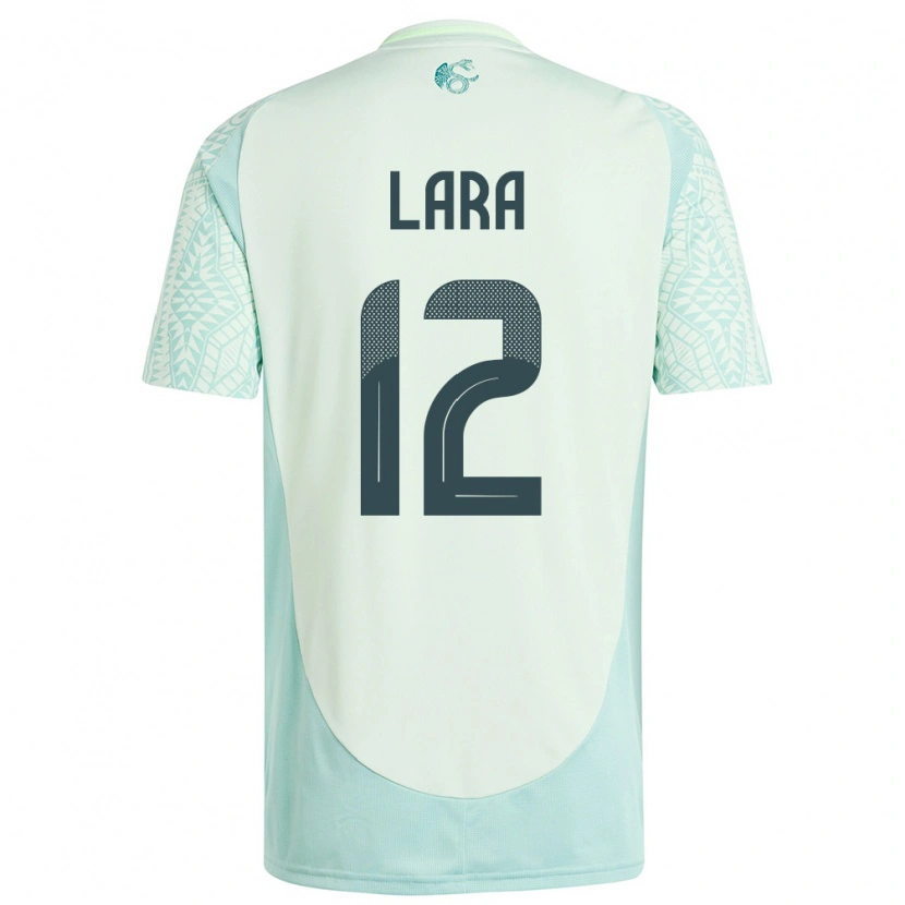Danxen Hombre Camiseta México Pablo Lara #12 Lino Verde 2ª Equipación 24-26 La Camisa México