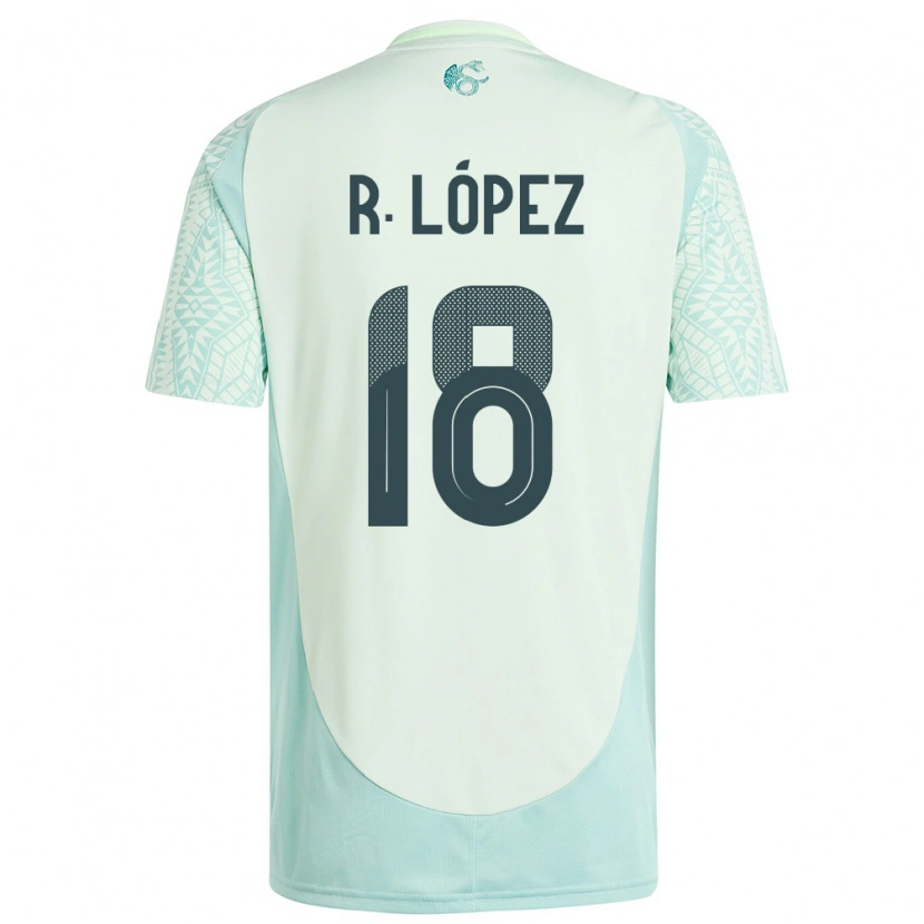 Danxen Hombre Camiseta México Rodrigo López #18 Lino Verde 2ª Equipación 24-26 La Camisa México