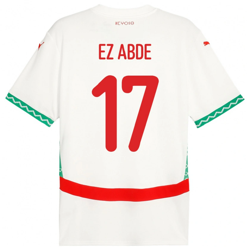 Danxen Hombre Camiseta Marruecos Abde Ezzalzouli #17 Blanco 2ª Equipación 24-26 La Camisa México