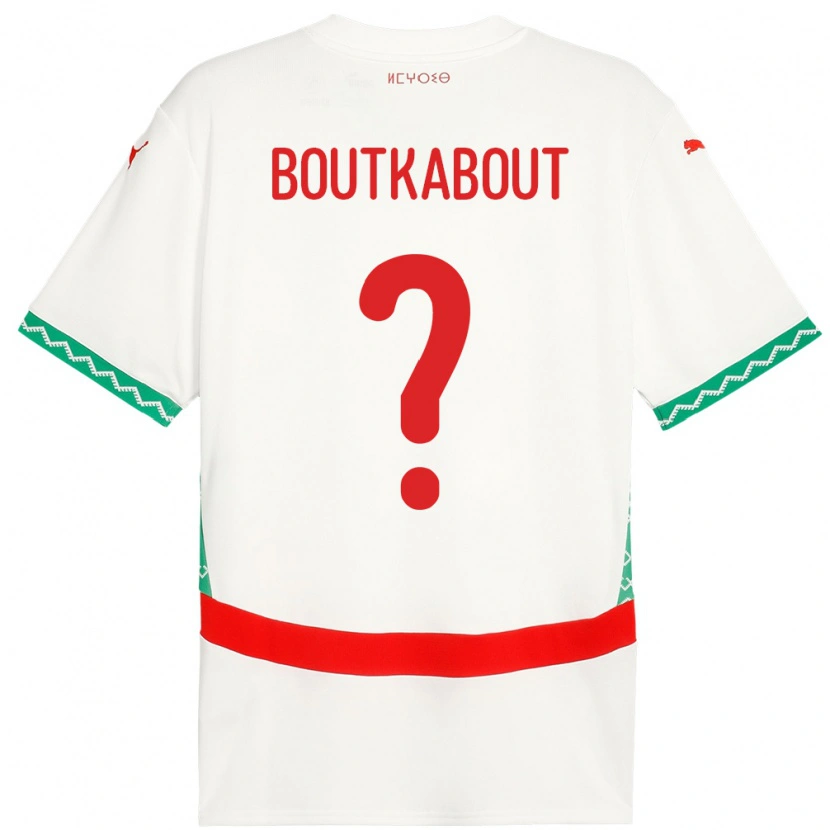 Danxen Hombre Camiseta Marruecos Amir Boutkabout #0 Blanco 2ª Equipación 24-26 La Camisa México