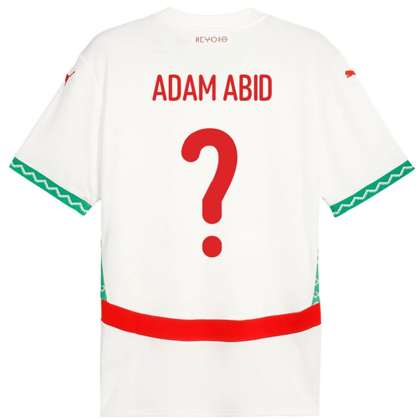 Danxen Hombre Camiseta Marruecos Mohamed Adam Abid #0 Blanco 2ª Equipación 24-26 La Camisa México