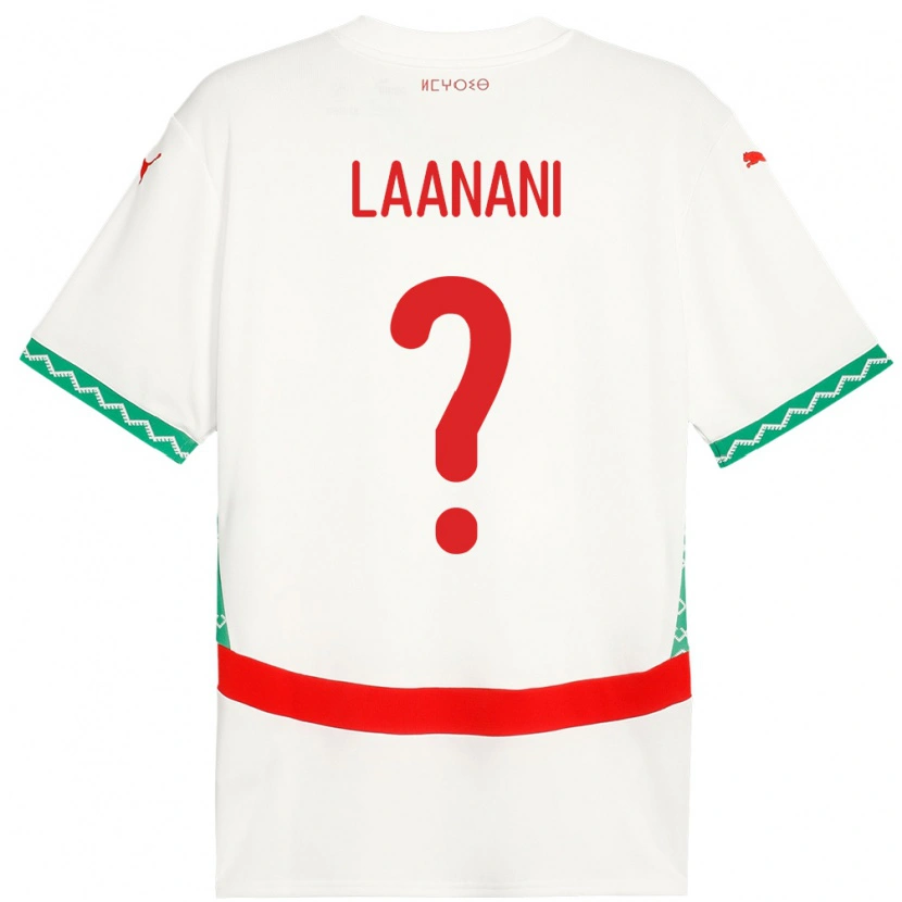 Danxen Hombre Camiseta Marruecos Kamal Laanani #0 Blanco 2ª Equipación 24-26 La Camisa México