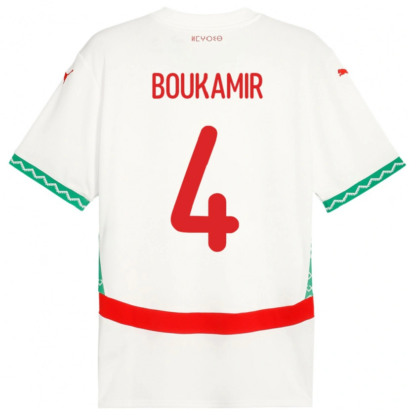 Danxen Hombre Camiseta Marruecos Mehdi Boukamir #4 Blanco 2ª Equipación 24-26 La Camisa México