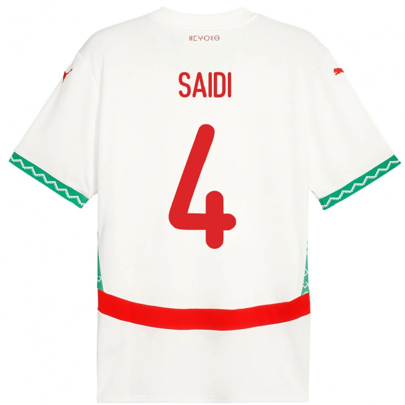 Danxen Hombre Camiseta Marruecos Obaid Saidi #4 Blanco 2ª Equipación 24-26 La Camisa México