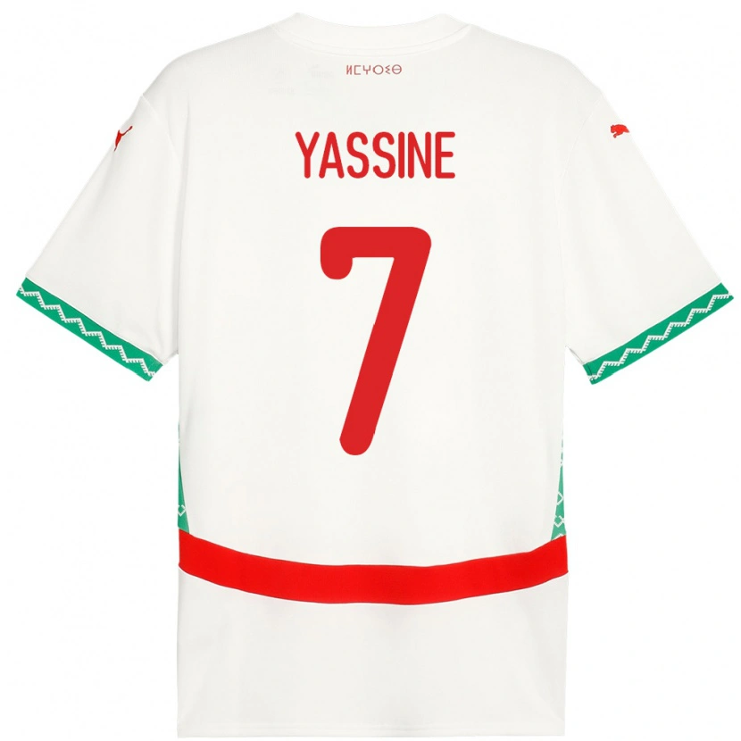 Danxen Hombre Camiseta Marruecos Gessime Yassine #7 Blanco 2ª Equipación 24-26 La Camisa México