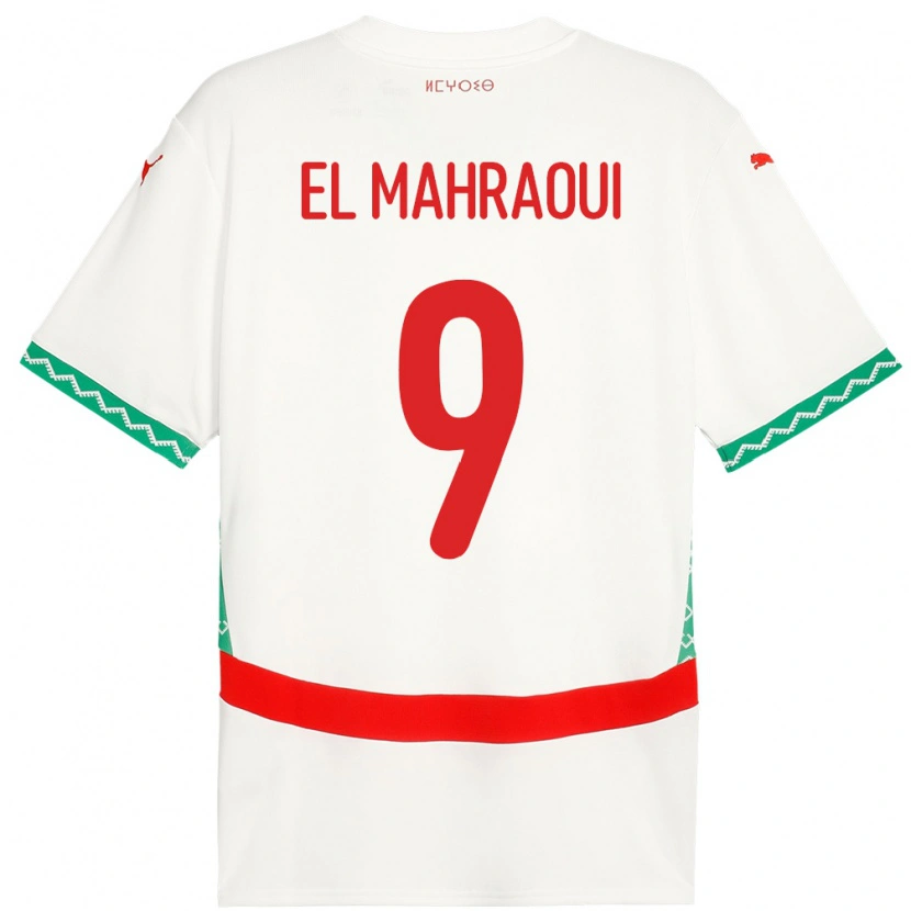 Danxen Hombre Camiseta Marruecos Anas El Mahraoui #9 Blanco 2ª Equipación 24-26 La Camisa México