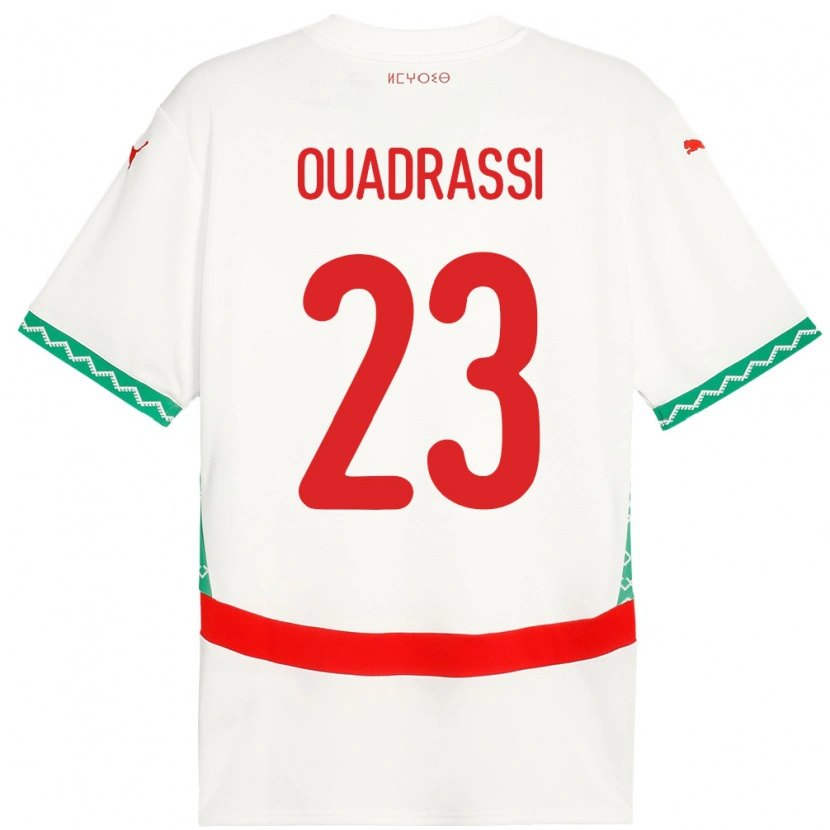 Danxen Hombre Camiseta Marruecos Dalil Ouadrassi #23 Blanco 2ª Equipación 24-26 La Camisa México