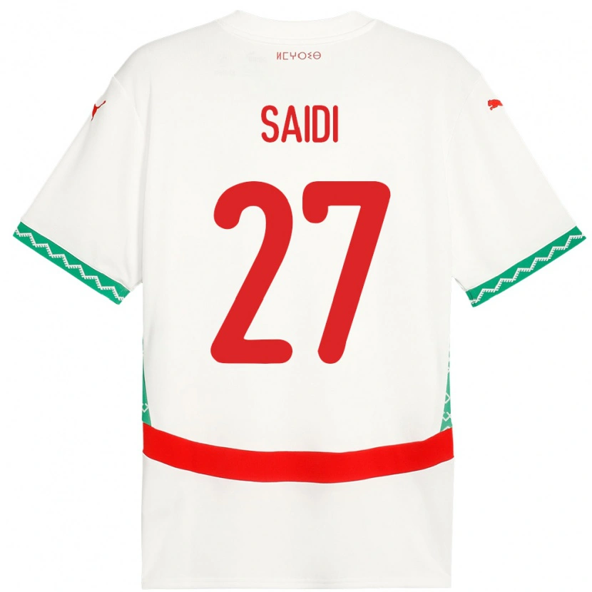 Danxen Hombre Camiseta Marruecos Yahya Saidi #27 Blanco 2ª Equipación 24-26 La Camisa México