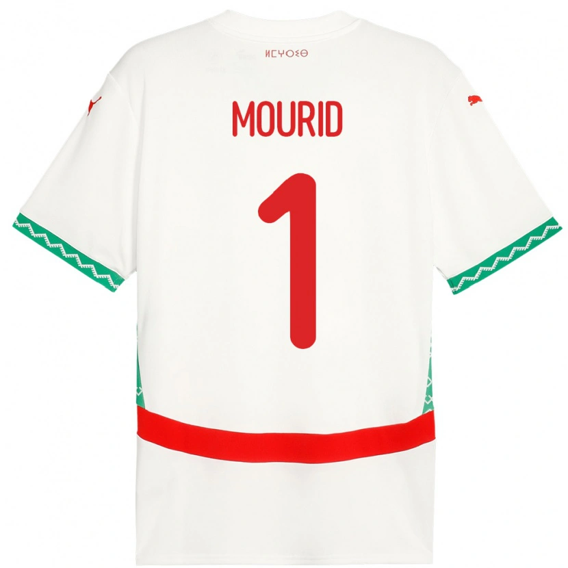 Danxen Hombre Camiseta Marruecos Taha Mourid #1 Blanco 2ª Equipación 24-26 La Camisa México