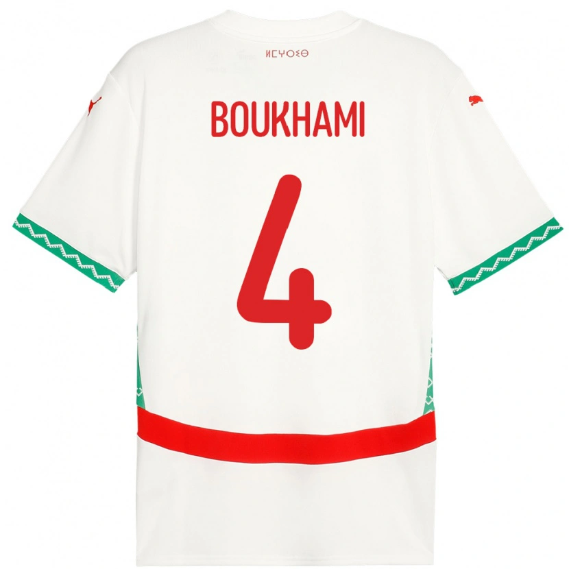 Danxen Hombre Camiseta Marruecos Siham Boukhami #4 Blanco 2ª Equipación 24-26 La Camisa México