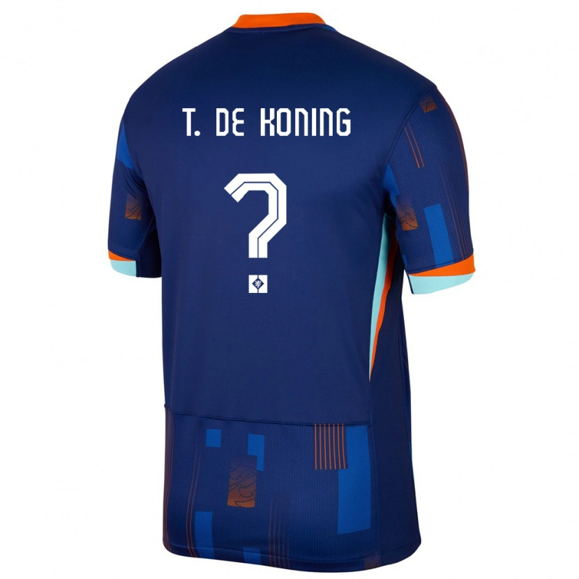 Danxen Hombre Camiseta Países Bajos Tim De Koning #0 Azul 2ª Equipación 24-26 La Camisa México