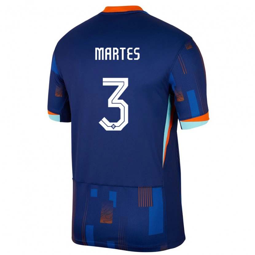 Danxen Hombre Camiseta Países Bajos Lushendry Martes #3 Azul 2ª Equipación 24-26 La Camisa México