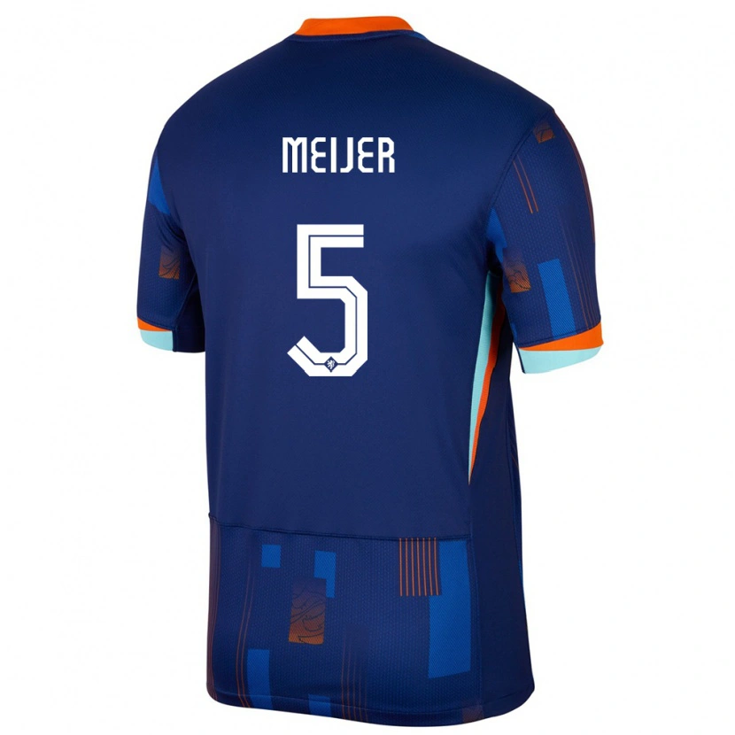 Danxen Hombre Camiseta Países Bajos Bjorn Meijer #5 Azul 2ª Equipación 24-26 La Camisa México