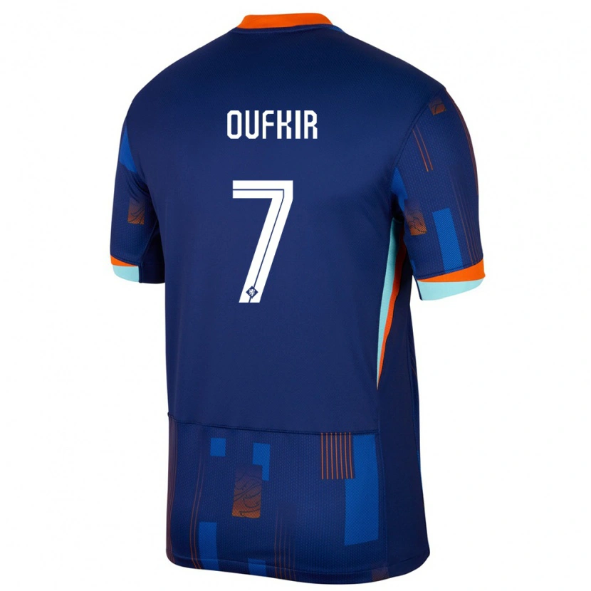 Danxen Hombre Camiseta Países Bajos Ayoub Oufkir #7 Azul 2ª Equipación 24-26 La Camisa México