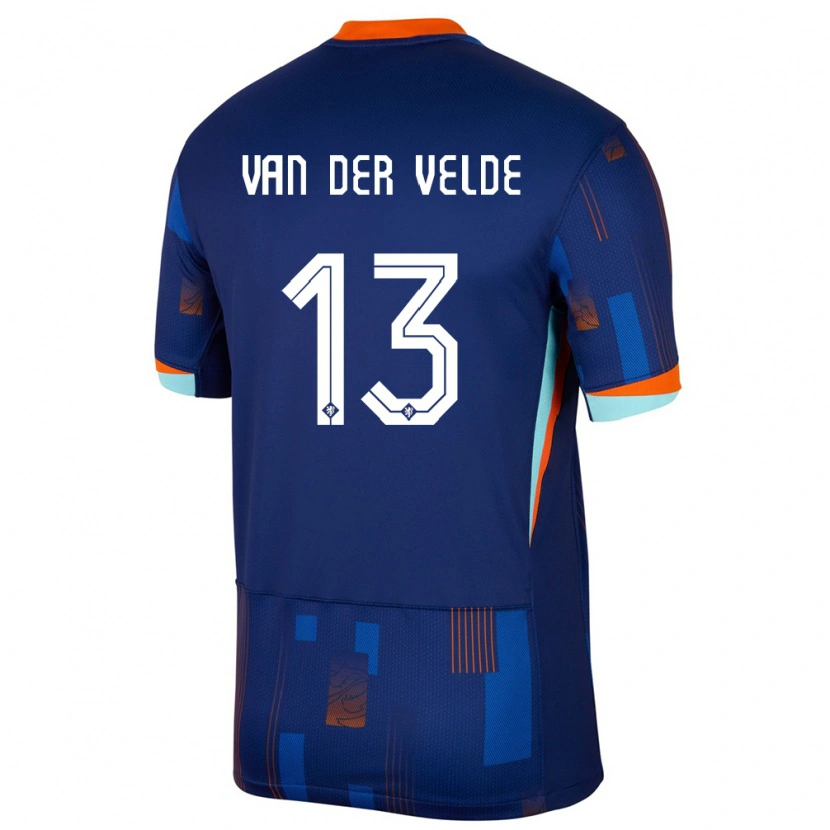 Danxen Hombre Camiseta Países Bajos Yordi Van Der Velde #13 Azul 2ª Equipación 24-26 La Camisa México