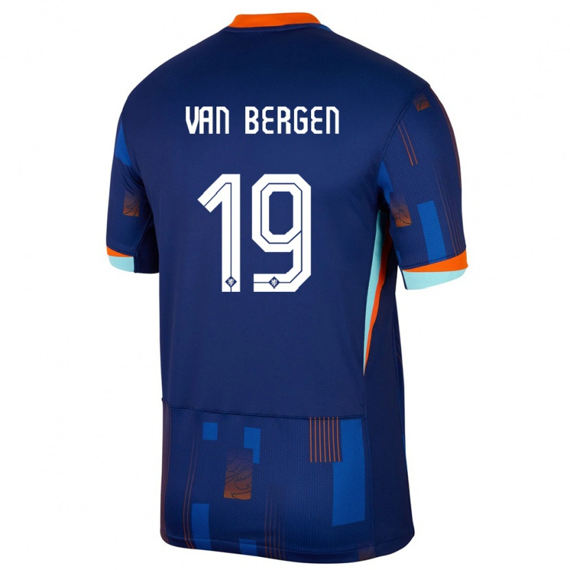 Danxen Hombre Camiseta Países Bajos Thom Van Bergen #19 Azul 2ª Equipación 24-26 La Camisa México