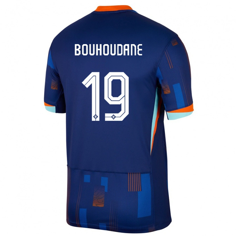 Danxen Hombre Camiseta Países Bajos Sami Bouhoudane #19 Azul 2ª Equipación 24-26 La Camisa México