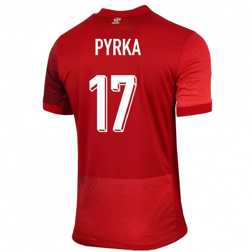 Danxen Hombre Camiseta Polonia Arkadiusz Pyrka #17 Rojo 2ª Equipación 24-26 La Camisa México