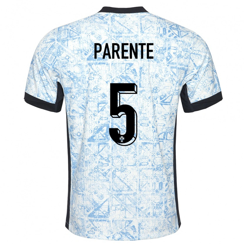 Danxen Hombre Camiseta Portugal Tiago Parente #5 Crema Azul 2ª Equipación 24-26 La Camisa México