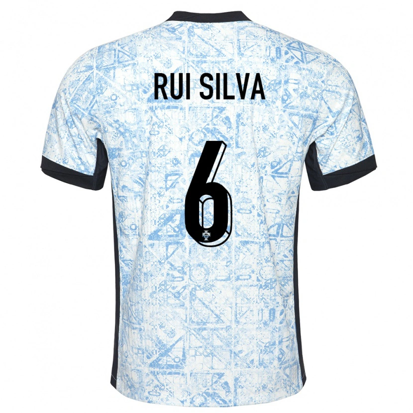 Danxen Hombre Camiseta Portugal Rui Silva #6 Crema Azul 2ª Equipación 24-26 La Camisa México