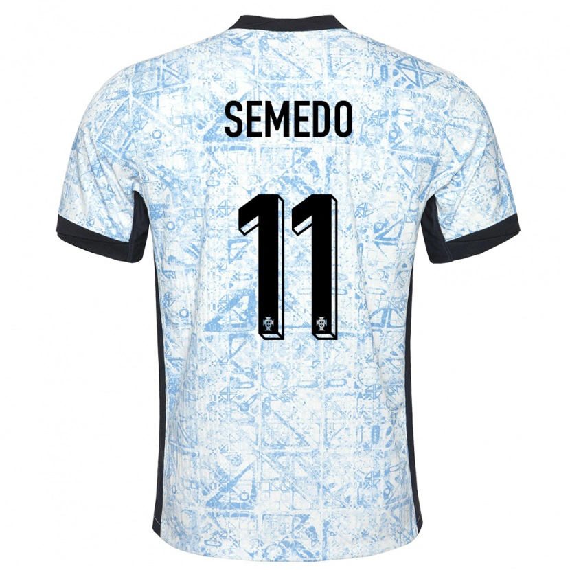 Danxen Hombre Camiseta Portugal Vivaldo Semedo #11 Crema Azul 2ª Equipación 24-26 La Camisa México