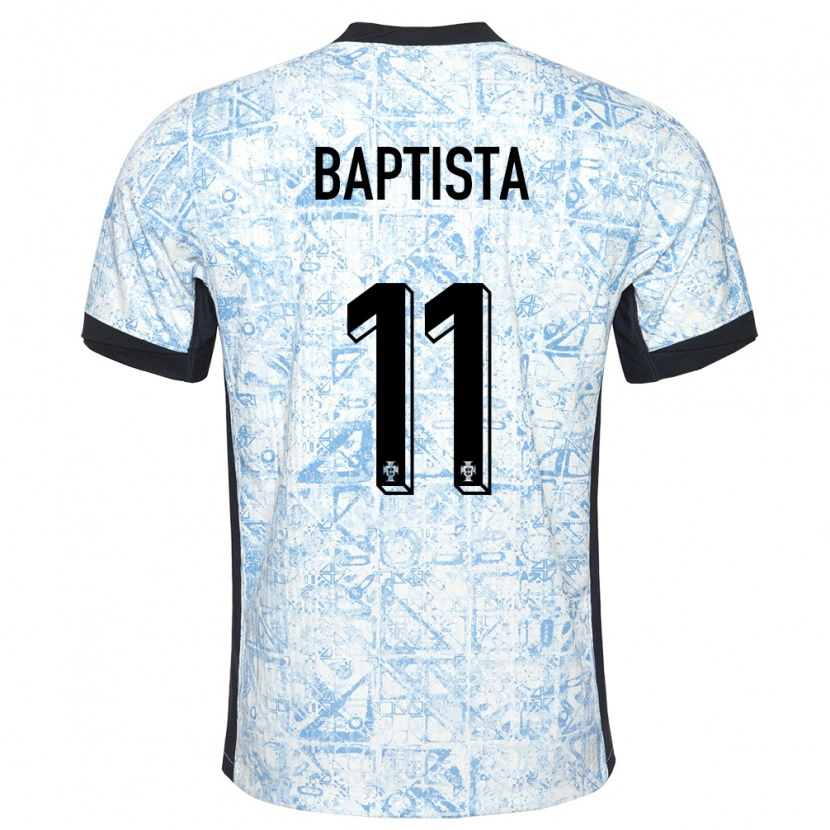 Danxen Hombre Camiseta Portugal Brandão Baptista #11 Crema Azul 2ª Equipación 24-26 La Camisa México