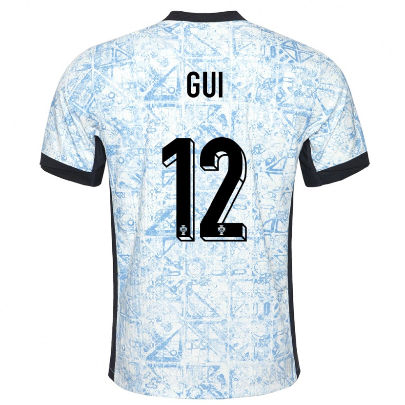 Danxen Hombre Camiseta Portugal Gui #12 Crema Azul 2ª Equipación 24-26 La Camisa México