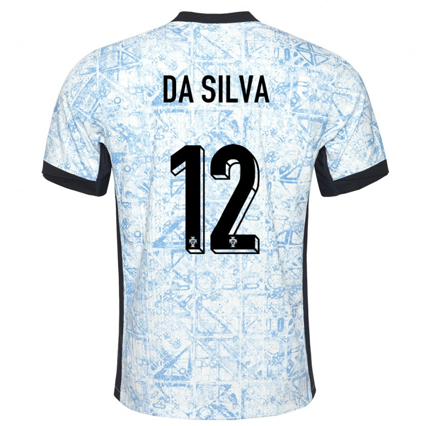 Danxen Hombre Camiseta Portugal Rodrigo Da Silva #12 Crema Azul 2ª Equipación 24-26 La Camisa México